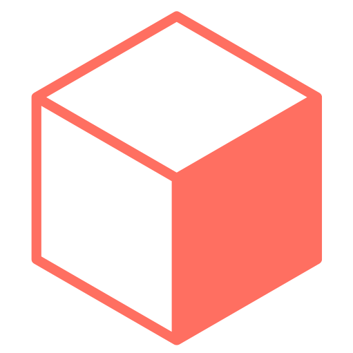 Atomic Boxes favicon featuring a red and black cube with a white circle inside.